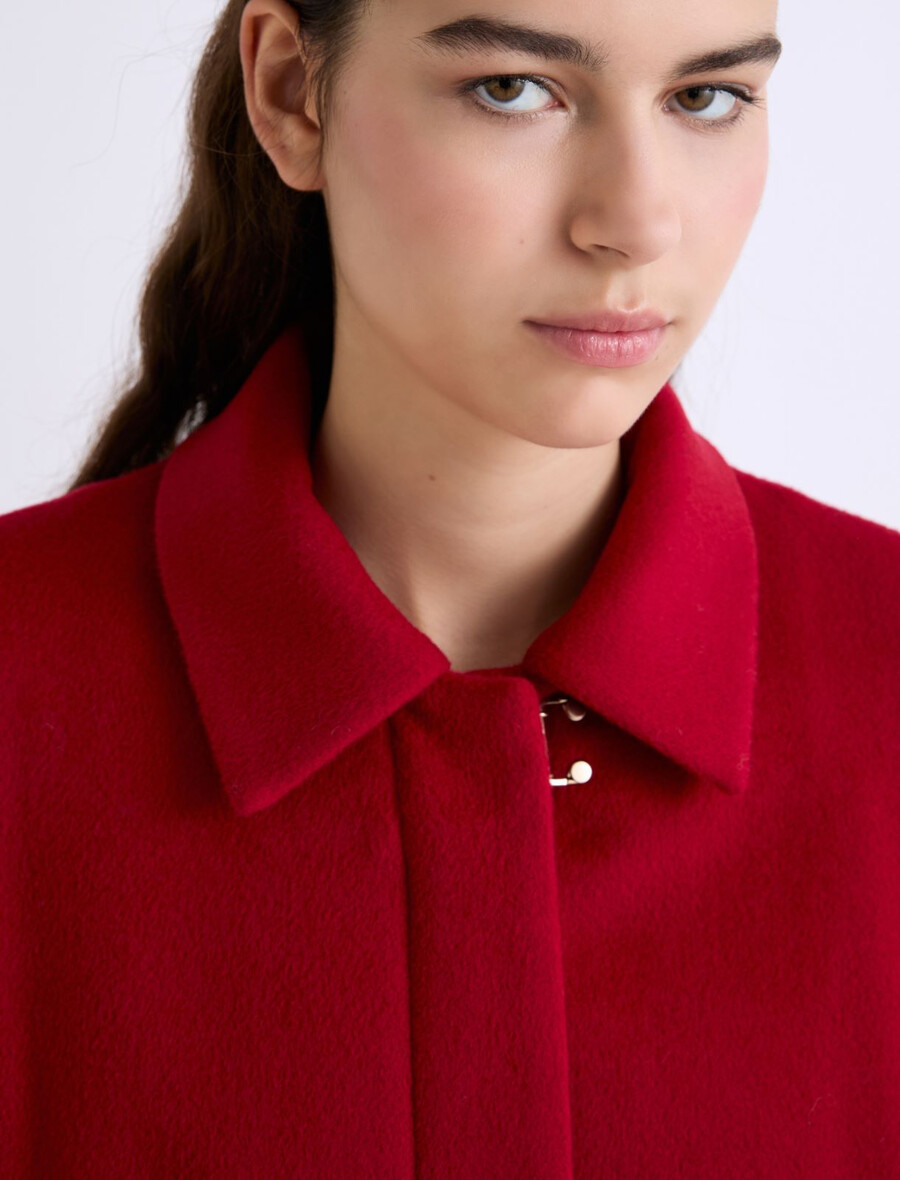 chemise-veste à col montant - rouge