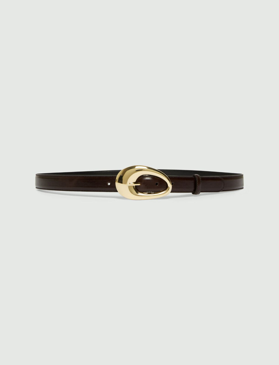 ceinture en cuir - marron foncÉ