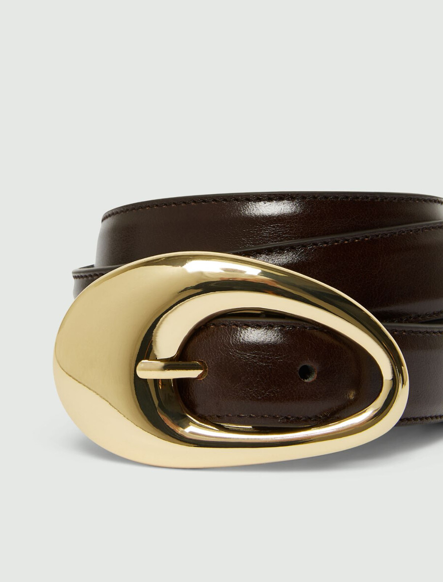 ceinture en cuir - marron foncÉ