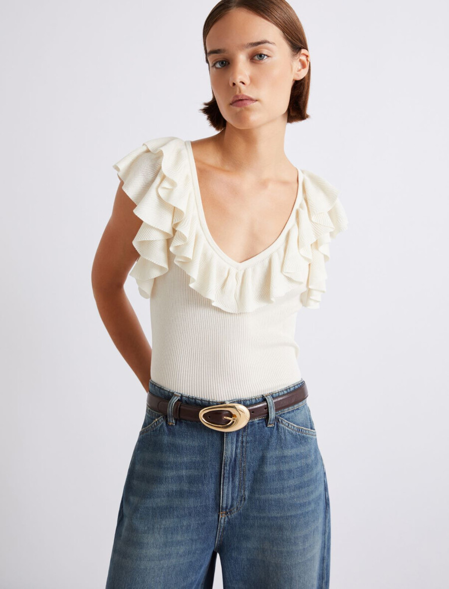 ceinture en cuir - marron foncÉ