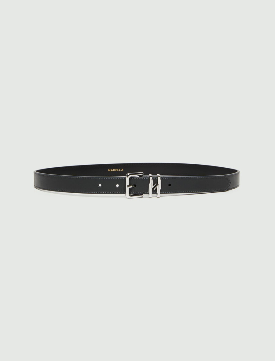 ceinture en cuir avec boucle - gris foncÉ