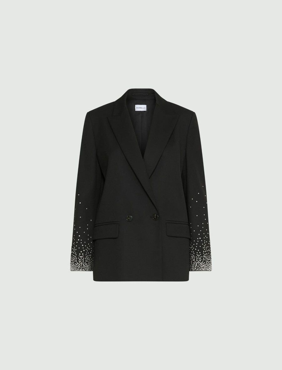 blazer stretch coupe droite - noir