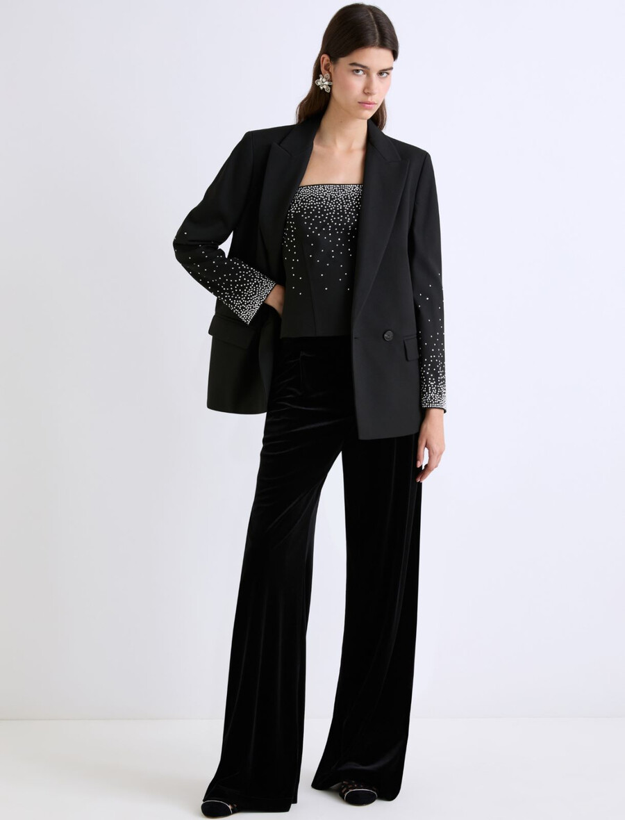 blazer stretch coupe droite - noir