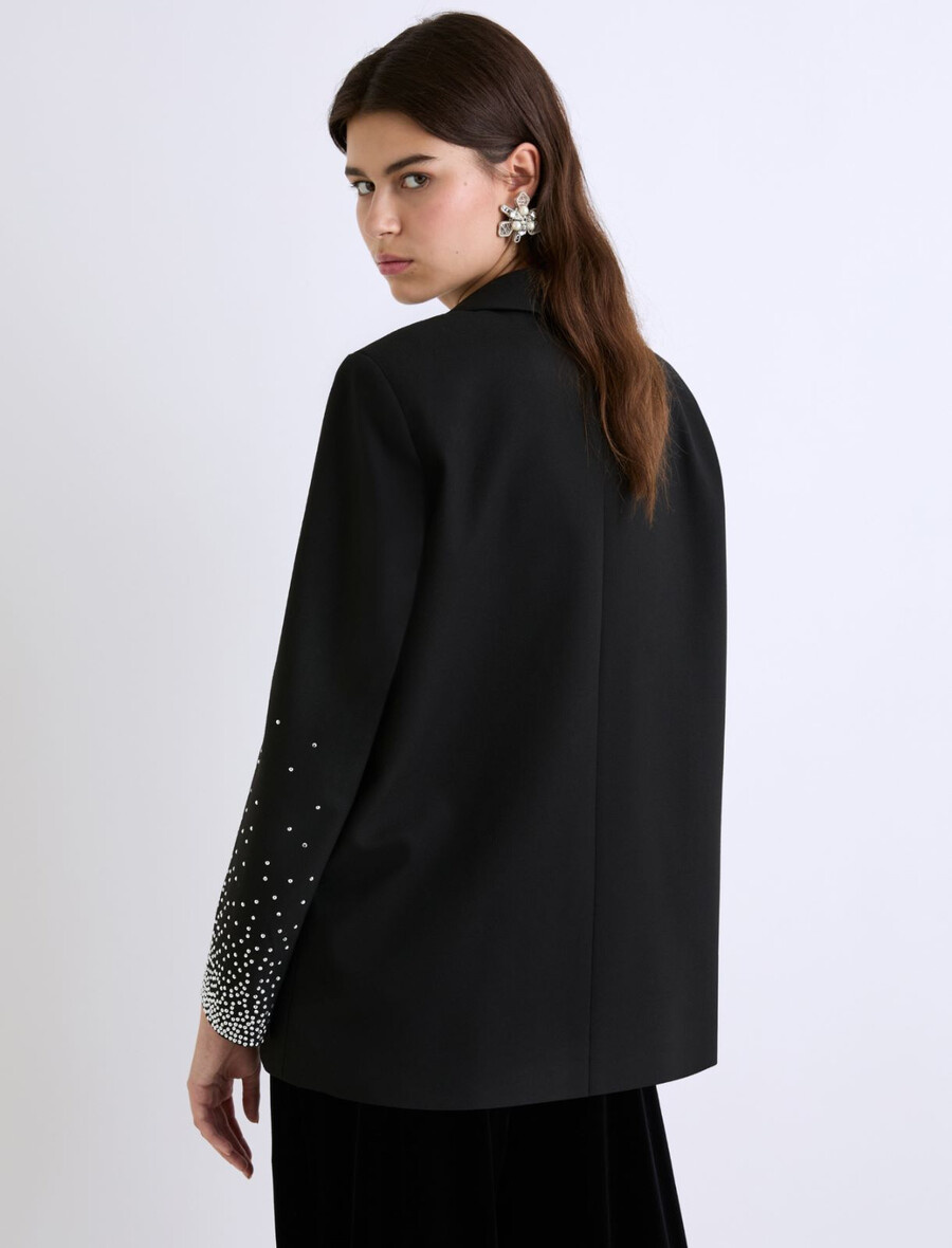 blazer stretch coupe droite - noir