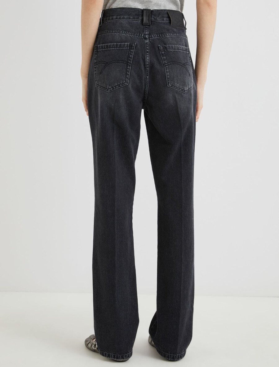 jean large surpiqué - noir