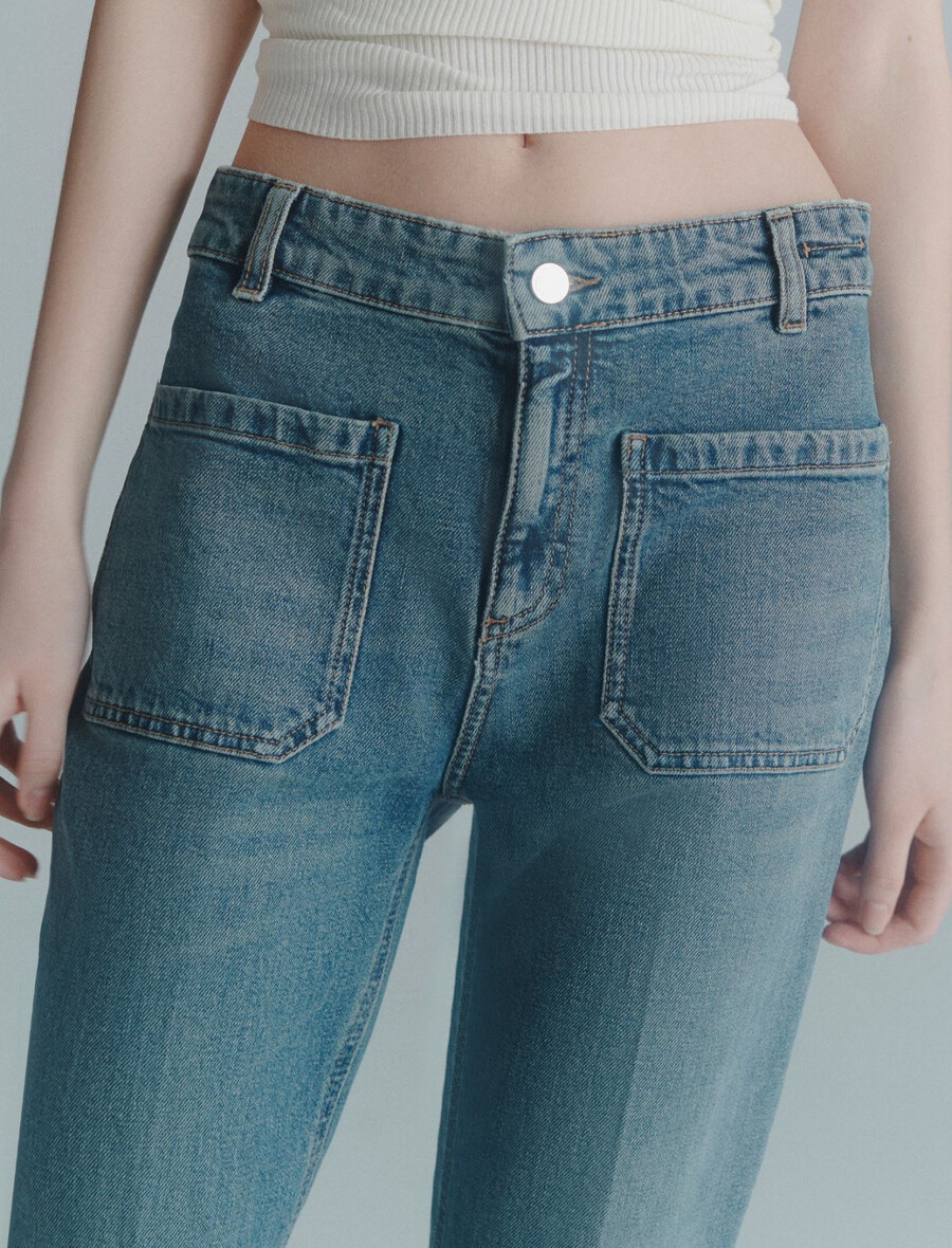 jean bootcut - bleu de prusse