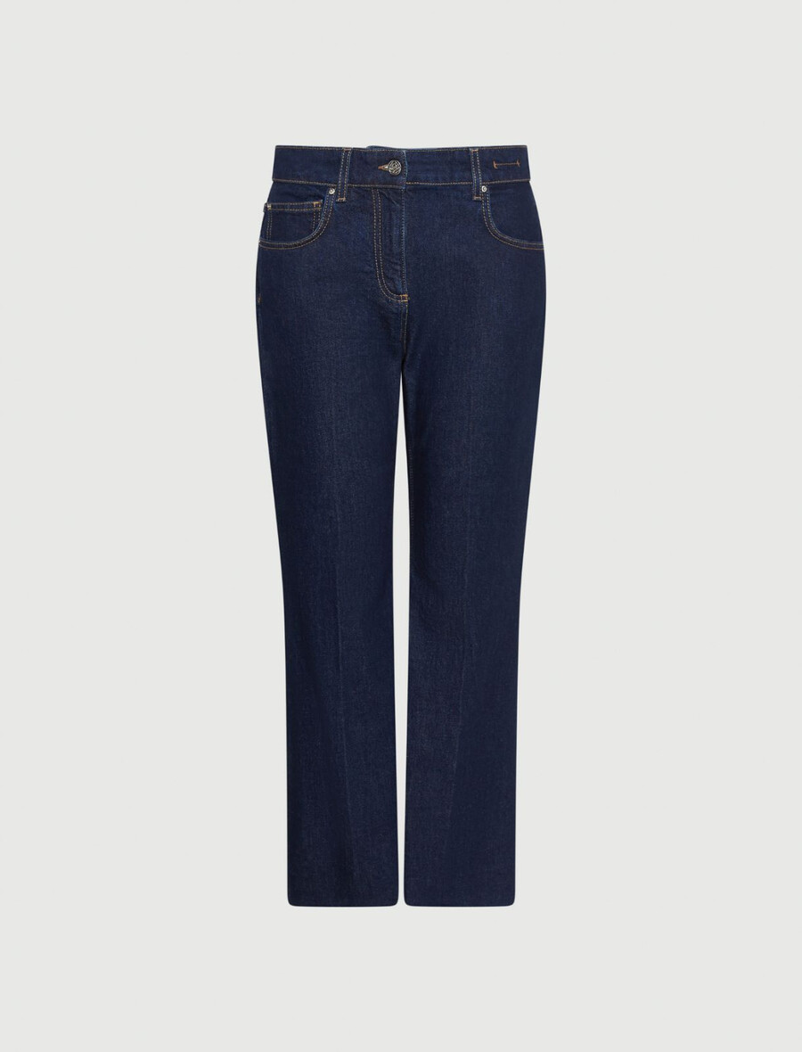 jean évasé court - bleu nuit