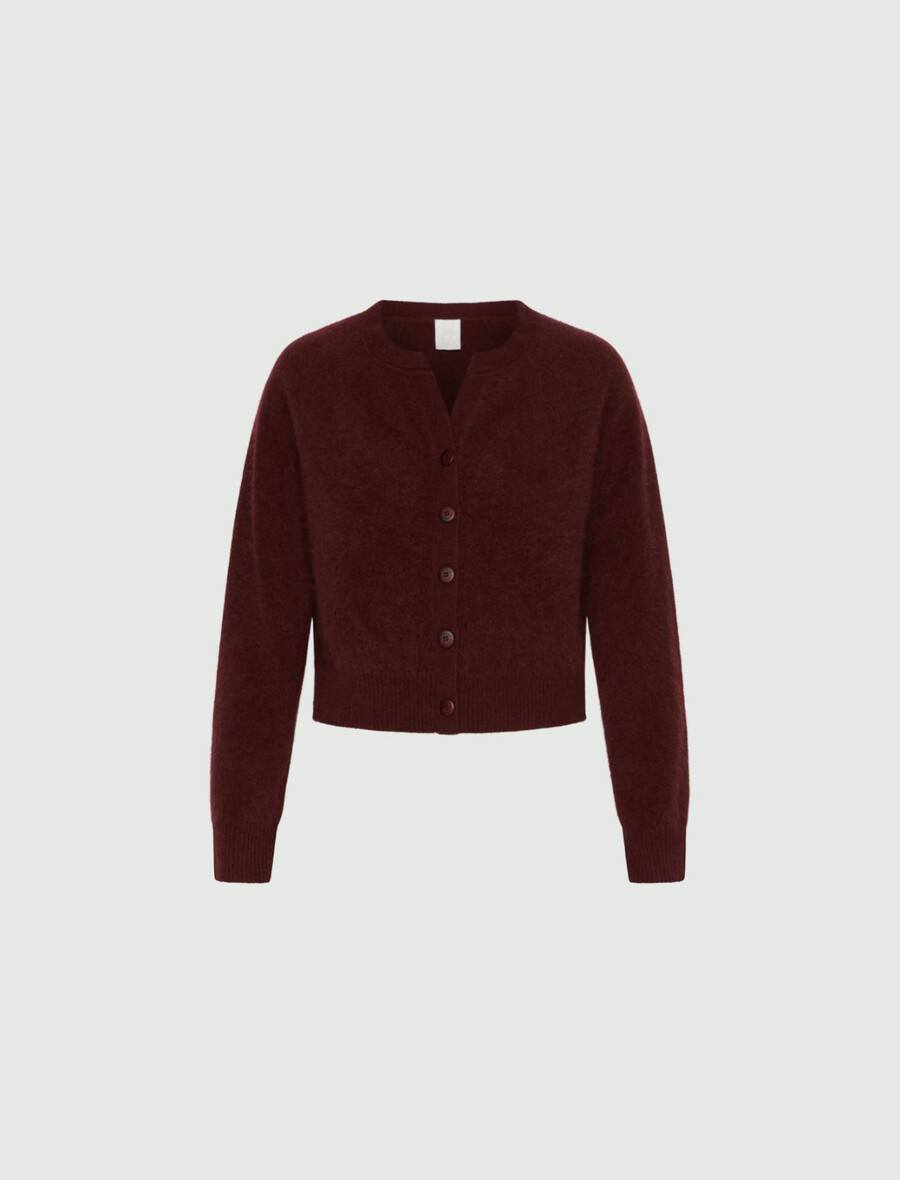 cardigan en laine et cachemire - bordeaux