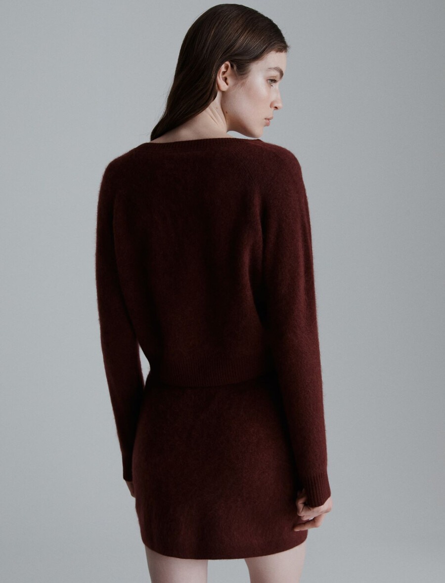 cardigan en laine et cachemire - bordeaux