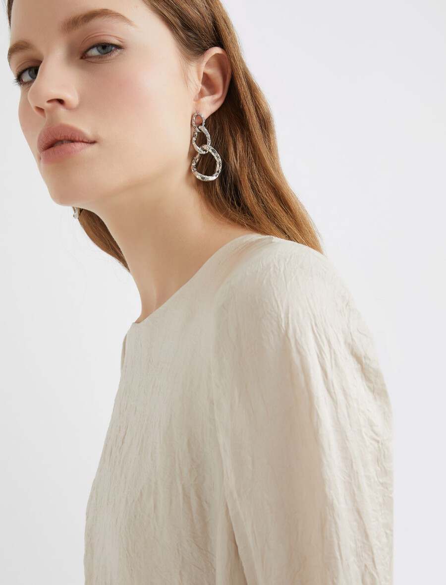 boucles doreilles pendantes en micro-strass - cristal