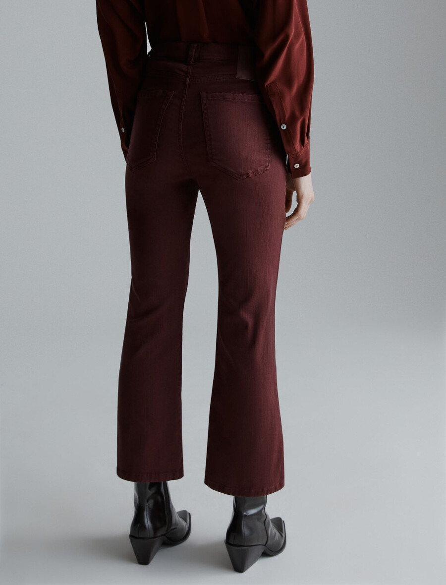 jean évasé court - bordeaux