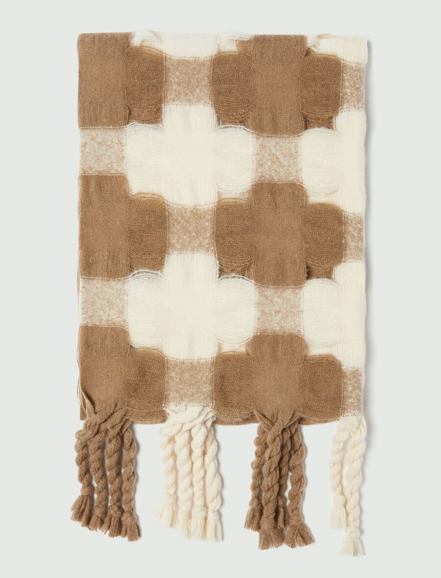 Écharpe à détails ajourés - marron