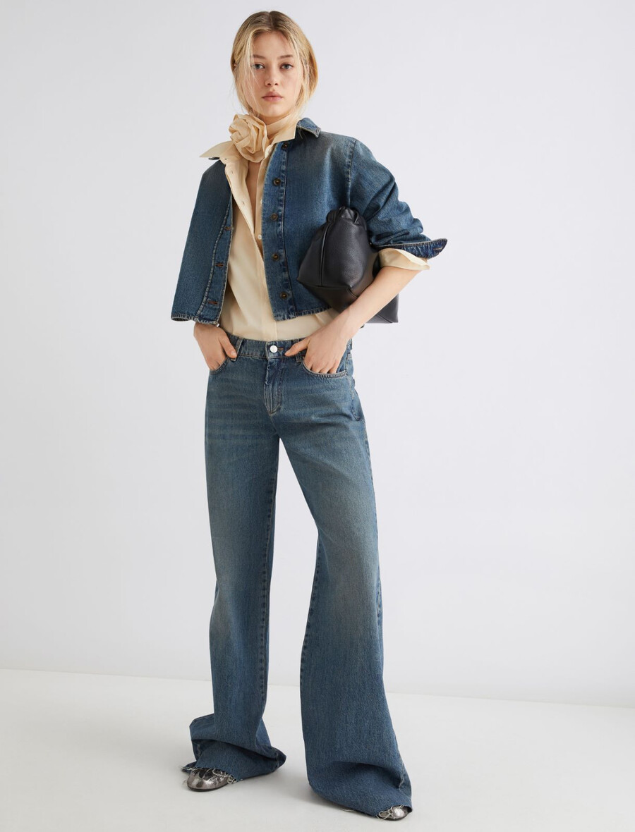 chemise avec cravate et détail floral - Écru