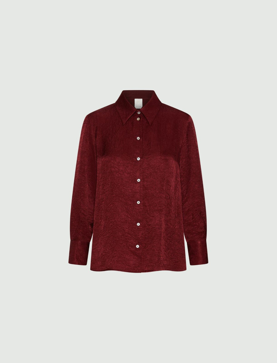 chemise effet froissé - bordeaux
