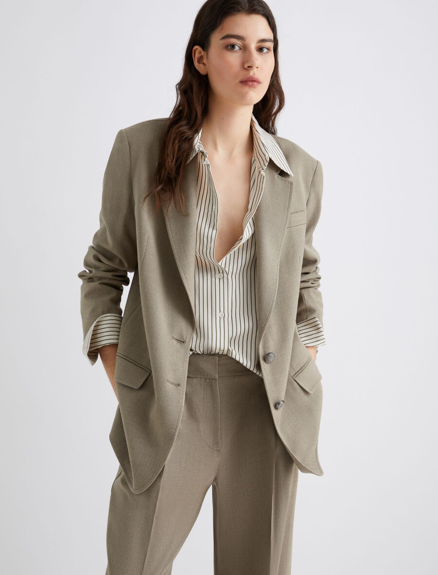 blazer en sergé extensible - laurel