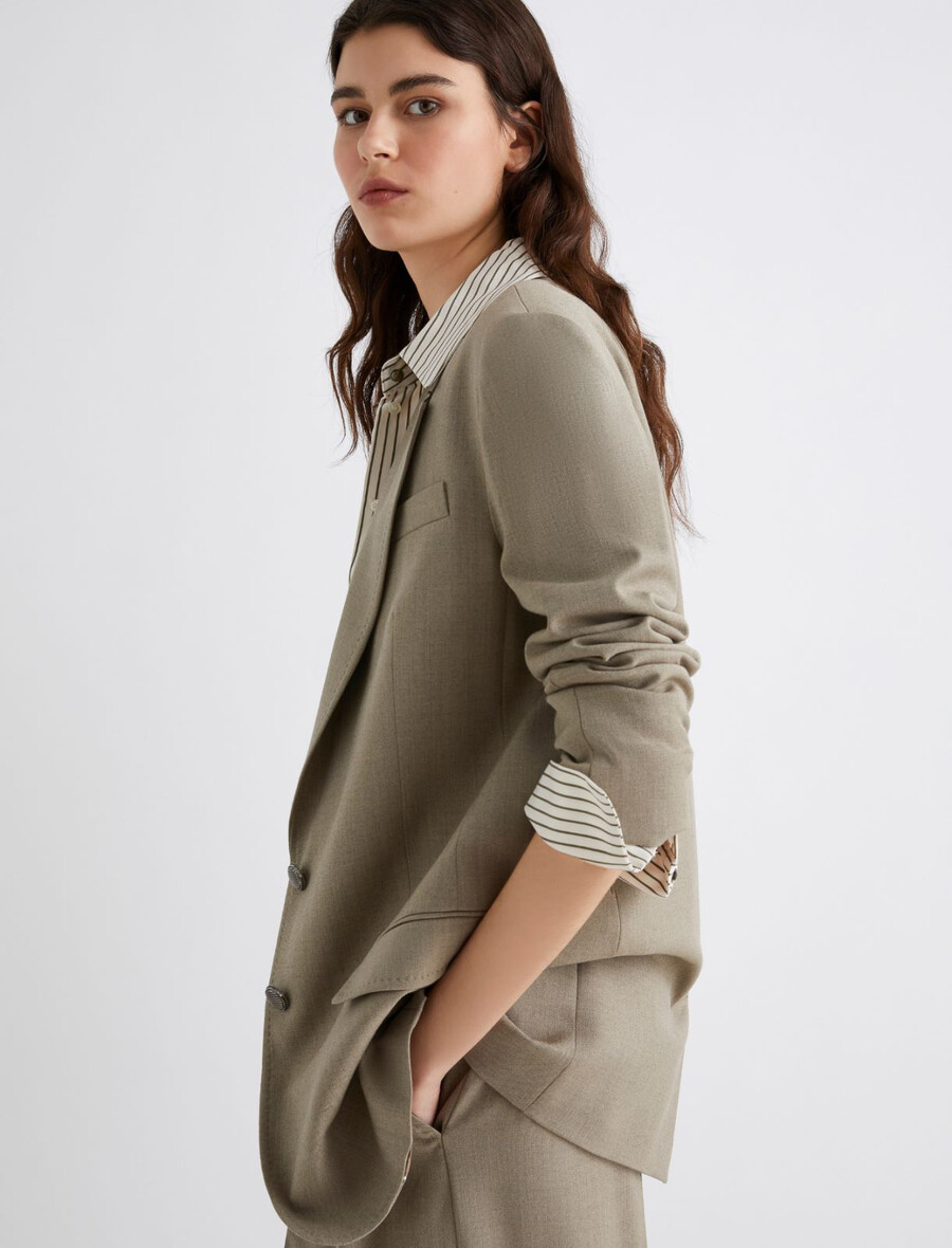 blazer en sergé extensible - laurel