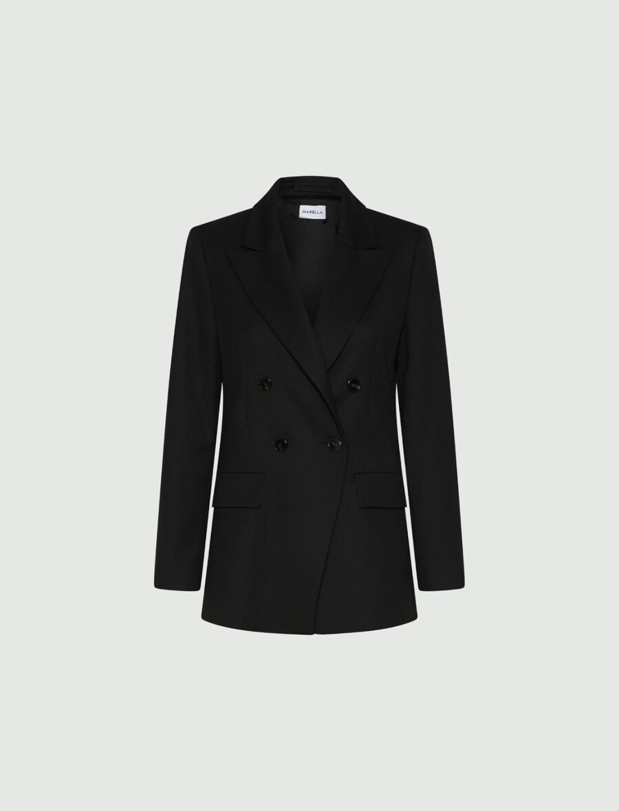 blazer stretch croisé - noir
