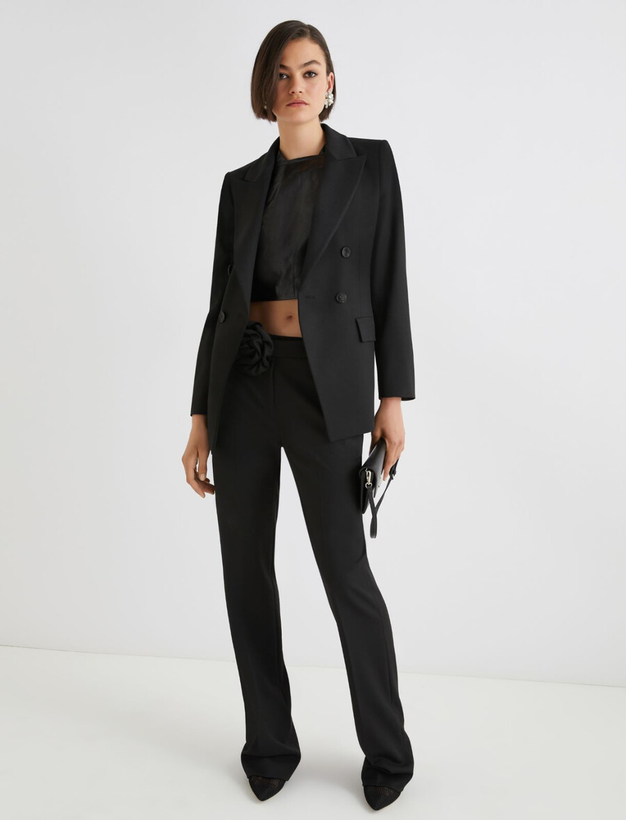 blazer stretch croisé - noir