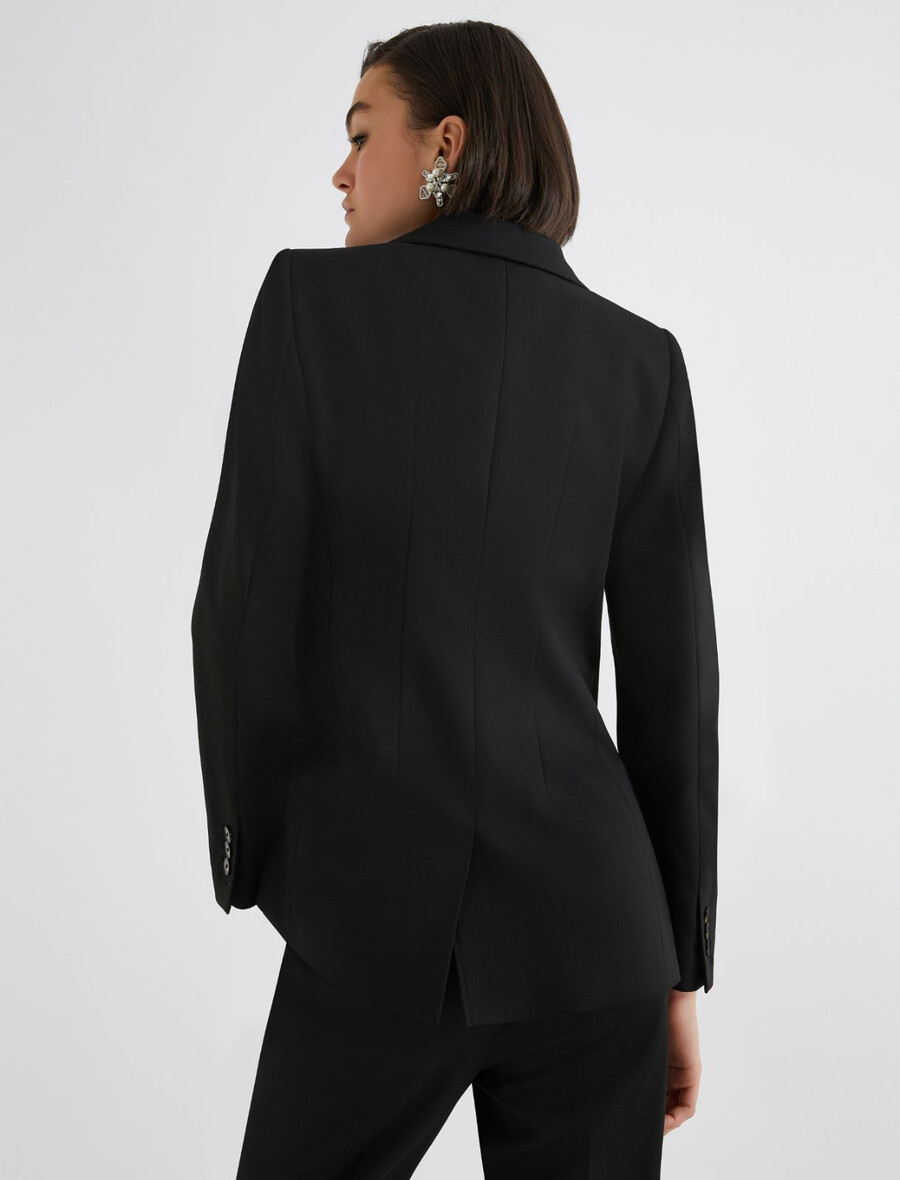 blazer stretch croisé - noir