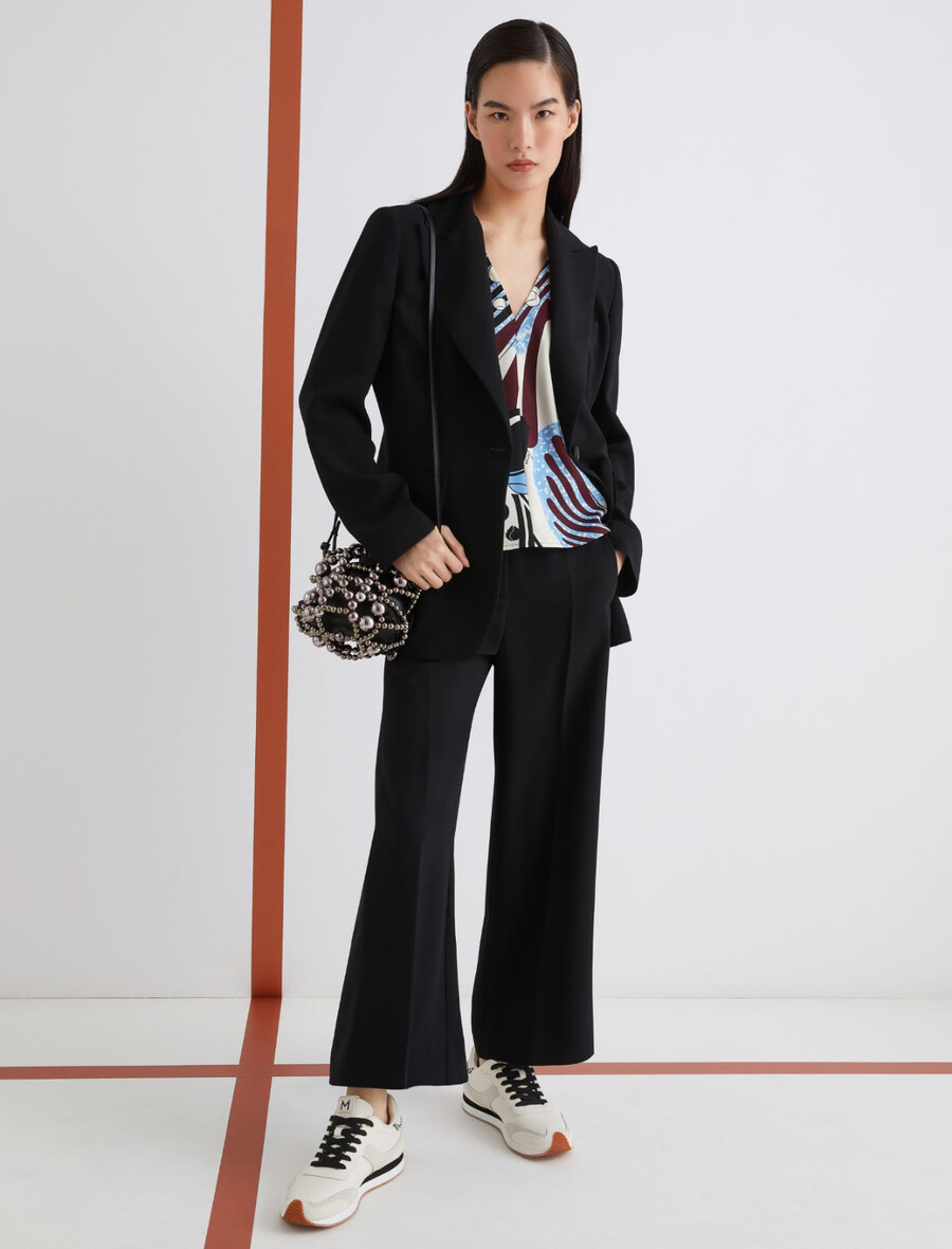 chemisier en satin imprimé - laine blanc