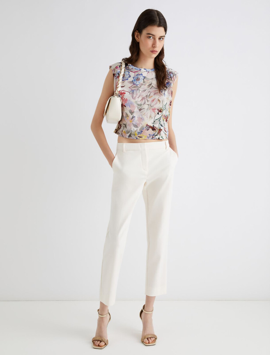 crop top en soie - rose