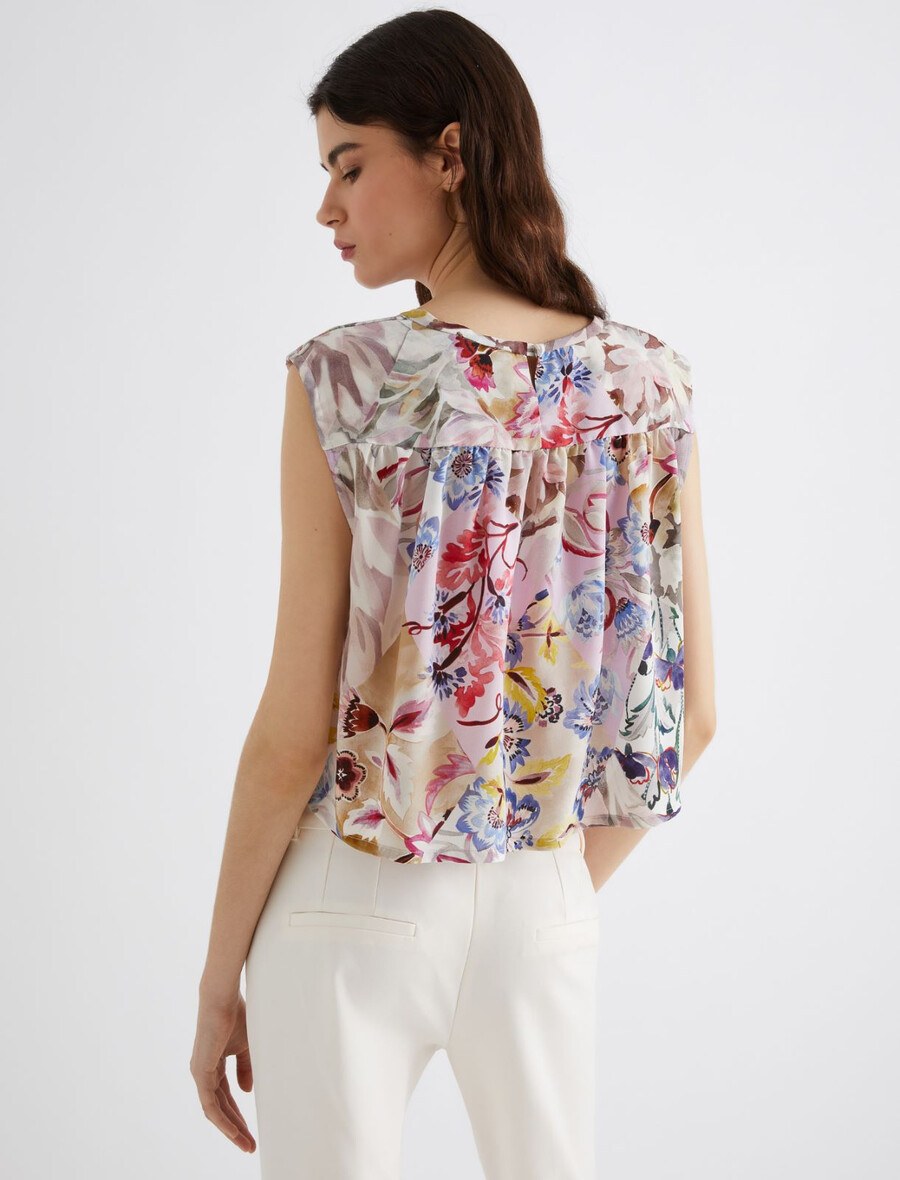 crop top en soie - rose