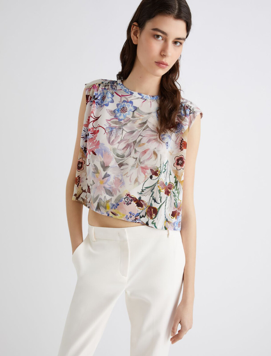 crop top en soie - rose